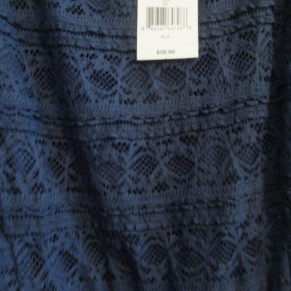 THREE PINK HEARTS $58 Navy Lace Belted Pull-On Cap-Sleeve Dress size 3X NWT - Picture 8 of 9